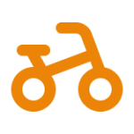 vous pouvez voir une icone d'un vélo cargo simple, l'icone est orange.
